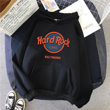 Load image into Gallery viewer, Hirsionsan Hard Rock Letter Printed Sweatshirt Women Winter Warm Streetwear Oversized Pullovers Punk Graphic Thicken Hoodies