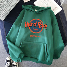 Load image into Gallery viewer, Hirsionsan Hard Rock Letter Printed Sweatshirt Women Winter Warm Streetwear Oversized Pullovers Punk Graphic Thicken Hoodies