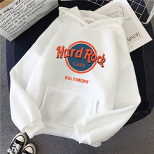 Load image into Gallery viewer, Hirsionsan Hard Rock Letter Printed Sweatshirt Women Winter Warm Streetwear Oversized Pullovers Punk Graphic Thicken Hoodies