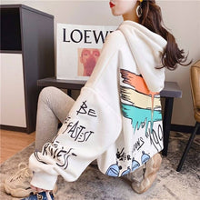 Load image into Gallery viewer, 2020 White Women Loose Sweatshirts Autumn Long Sleeve Cute Cartoon Print Harajuku Hoodie Streetwear Kwaii Oversized Tops Girls