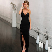 Load image into Gallery viewer, Elegant Women's Summer Dress 2019 V Neck Backless Robe Club Sexy Long dress Ladies Slim Party Spaghetti Strap Maxi dresses Femme