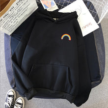 Load image into Gallery viewer, Women's Sweatshirt Korean Edition Loose Rainbow Pattern Harajuku Lazy Wind Weird Thin Jacket Hoodie Jacket Punk Clothes
