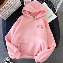 Load image into Gallery viewer, Women's Sweatshirt Korean Edition Loose Rainbow Pattern Harajuku Lazy Wind Weird Thin Jacket Hoodie Jacket Punk Clothes
