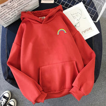 Load image into Gallery viewer, Women's Sweatshirt Korean Edition Loose Rainbow Pattern Harajuku Lazy Wind Weird Thin Jacket Hoodie Jacket Punk Clothes
