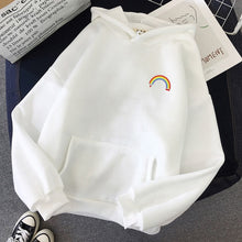 Load image into Gallery viewer, Women's Sweatshirt Korean Edition Loose Rainbow Pattern Harajuku Lazy Wind Weird Thin Jacket Hoodie Jacket Punk Clothes
