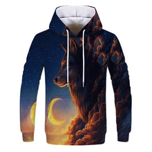 Load image into Gallery viewer, 2019 Magic color Galaxy Wolf Hoodie Hoodies Men Women Fashion Spring Autumn Pullovers Sweatshirts Sweat Homme 3D Tracksuit
