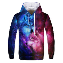 Load image into Gallery viewer, 2019 Magic color Galaxy Wolf Hoodie Hoodies Men Women Fashion Spring Autumn Pullovers Sweatshirts Sweat Homme 3D Tracksuit
