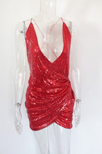 Load image into Gallery viewer, Bonnie Forest Womens Glam Slim Sequins Bodycon Party Dress Womens Glitter Sexy Backless Ruched New Year Party Dress Clubwears
