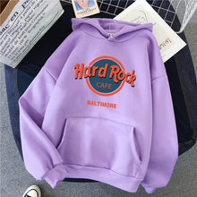 Load image into Gallery viewer, Hirsionsan Hard Rock Letter Printed Sweatshirt Women Winter Warm Streetwear Oversized Pullovers Punk Graphic Thicken Hoodies
