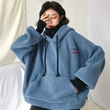 Load image into Gallery viewer, 2020 Women Sweatshirt Warm Artificial Wool hoodies Coat With Pullover Ladies Casual Winter Parka Outerwear Lamb cashmere Coat
