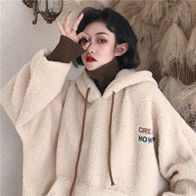 Load image into Gallery viewer, 2020 Women Sweatshirt Warm Artificial Wool hoodies Coat With Pullover Ladies Casual Winter Parka Outerwear Lamb cashmere Coat
