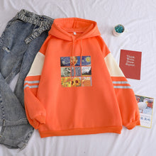 Load image into Gallery viewer, Autumn Winter Fleece Van Gogh Oil Painting Pullover Thick Loose Women Hoodies Hot Harajuku Contrast Color Sweatshirt Female
