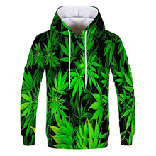 Load image into Gallery viewer, 3D Print weed hoodies tops pullover Men/Women Hooded Sweatshirts Casual green weed leaf Hoodie weed 3d hoodies jacket homme
