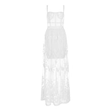 Load image into Gallery viewer, Celebrity High Quality Red Lace Sleeveless Hollow Out Long Rayon Bandage Dress Evening Party Elegant Dress
